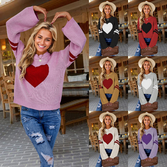 Women's Pullover Long Sleeve Love Sweater